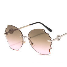 Luxury Lady Rimless Sunglasses Women Brand Designer Diamond Cutting Lens Vintage Flower Shape Sun Glasses For Female Shades